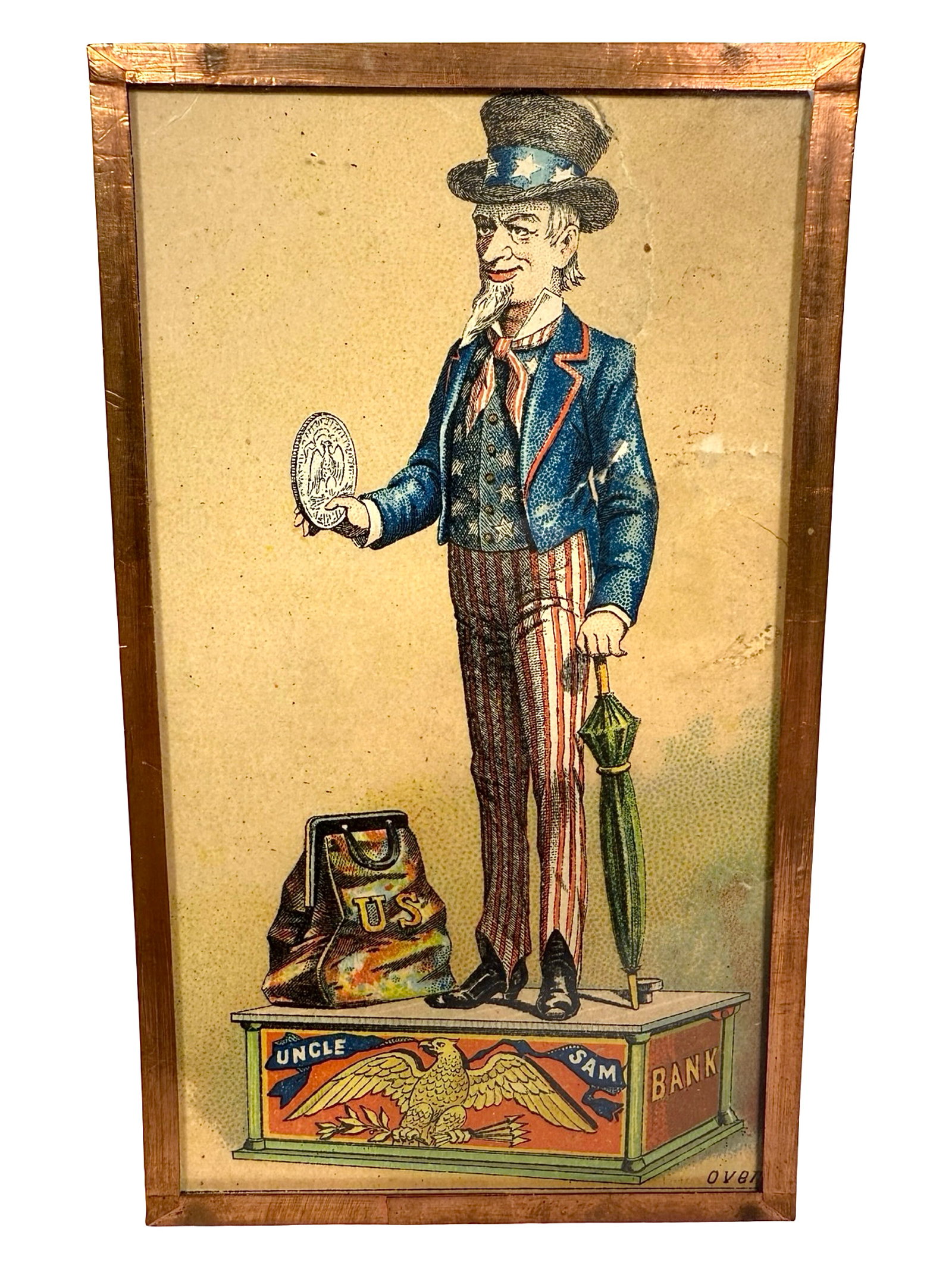 Uncle Sam Trade Card: Shepard Hardware Co. Buffalo, NY - 1886 - 3" W x 5" T.