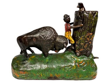 Butting Buffalo - Cast Iron Mechanical Bank