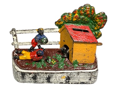 Boy Stealing Watermelon - Cast Iron Mechanical Bank