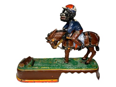 I Spise a Mule, Jockey - Cast Iron Mechanical Bank