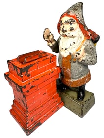Santa at Chimney - Cast Iron Mechanical Bank