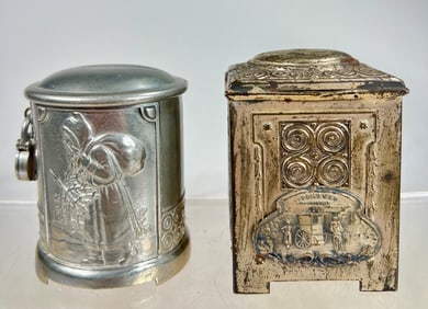 Two Silvered Lead Banks