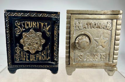 Two Cast Iron Safe Banks