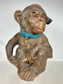 Spelter Monkey Bank Smoking a Cigarette