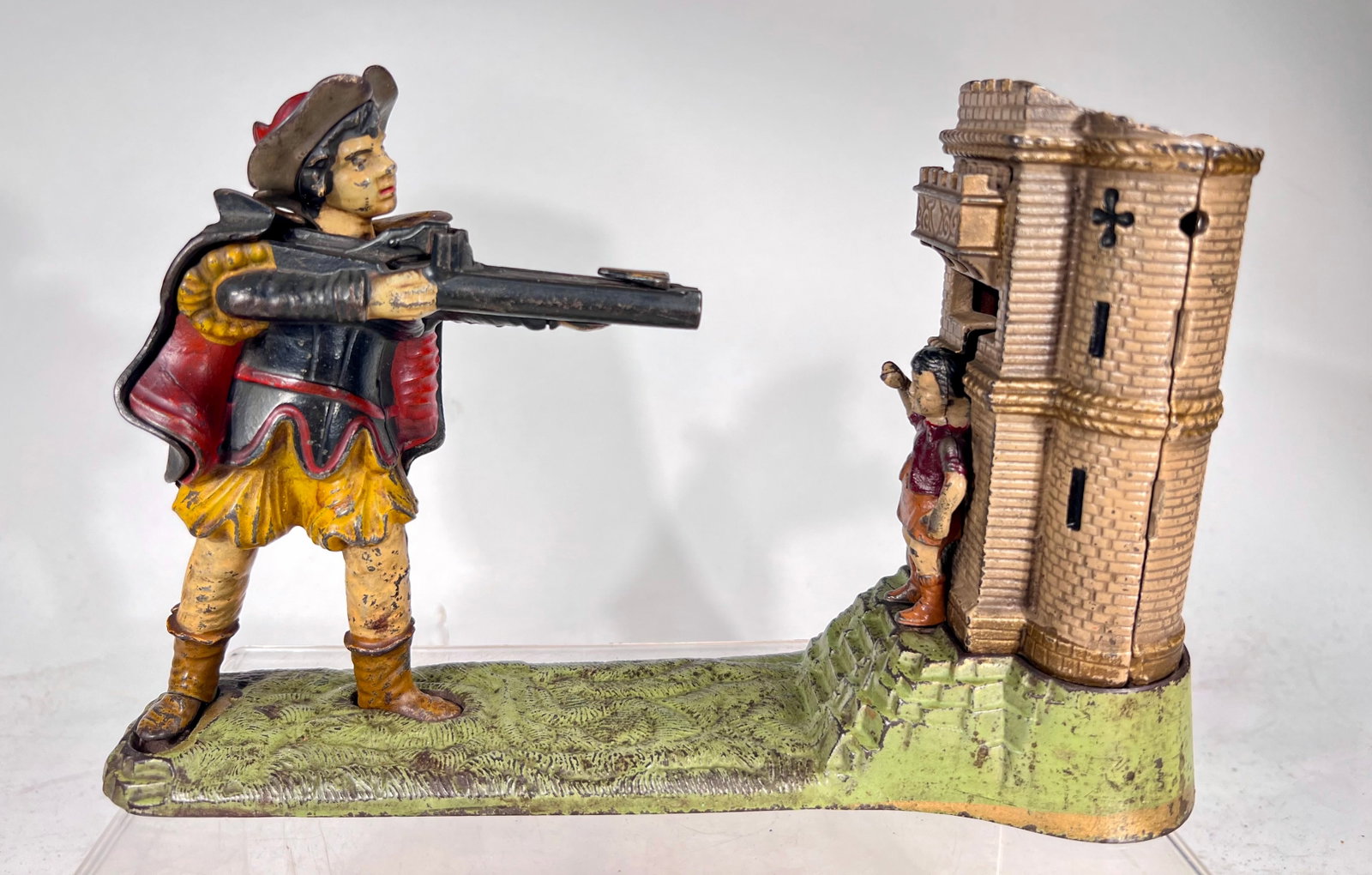 William Tell Mechanical Bank: J & E Stevens Company Cromwell, CT 1896 - 6 ¾” t x 10 ½” W x 3 ½” D