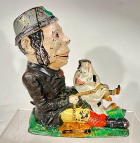 Paddy & His Pig Cast Iron Mechanical Bank Green Coat Version