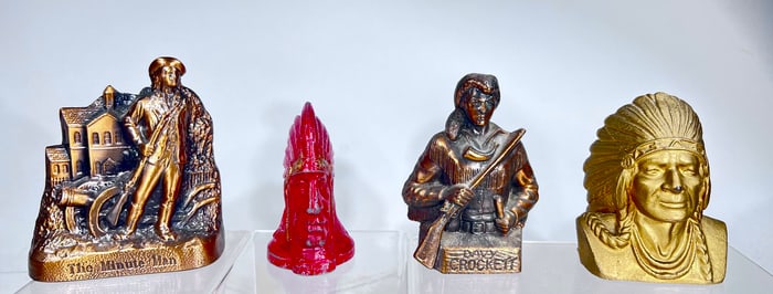 Four Assorted Still Banks Cast Iron and Aluminum