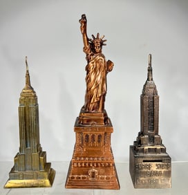 Three New York Themed Aluminum Banks