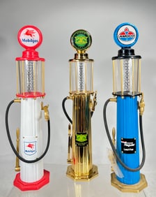 Three Gas Pump Mechanical Banks