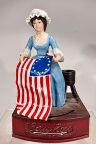 Betsy Ross Mechanical Bank - Blue Dress