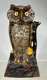 Owl Turns Head Cast Iron Bank - Grey Color