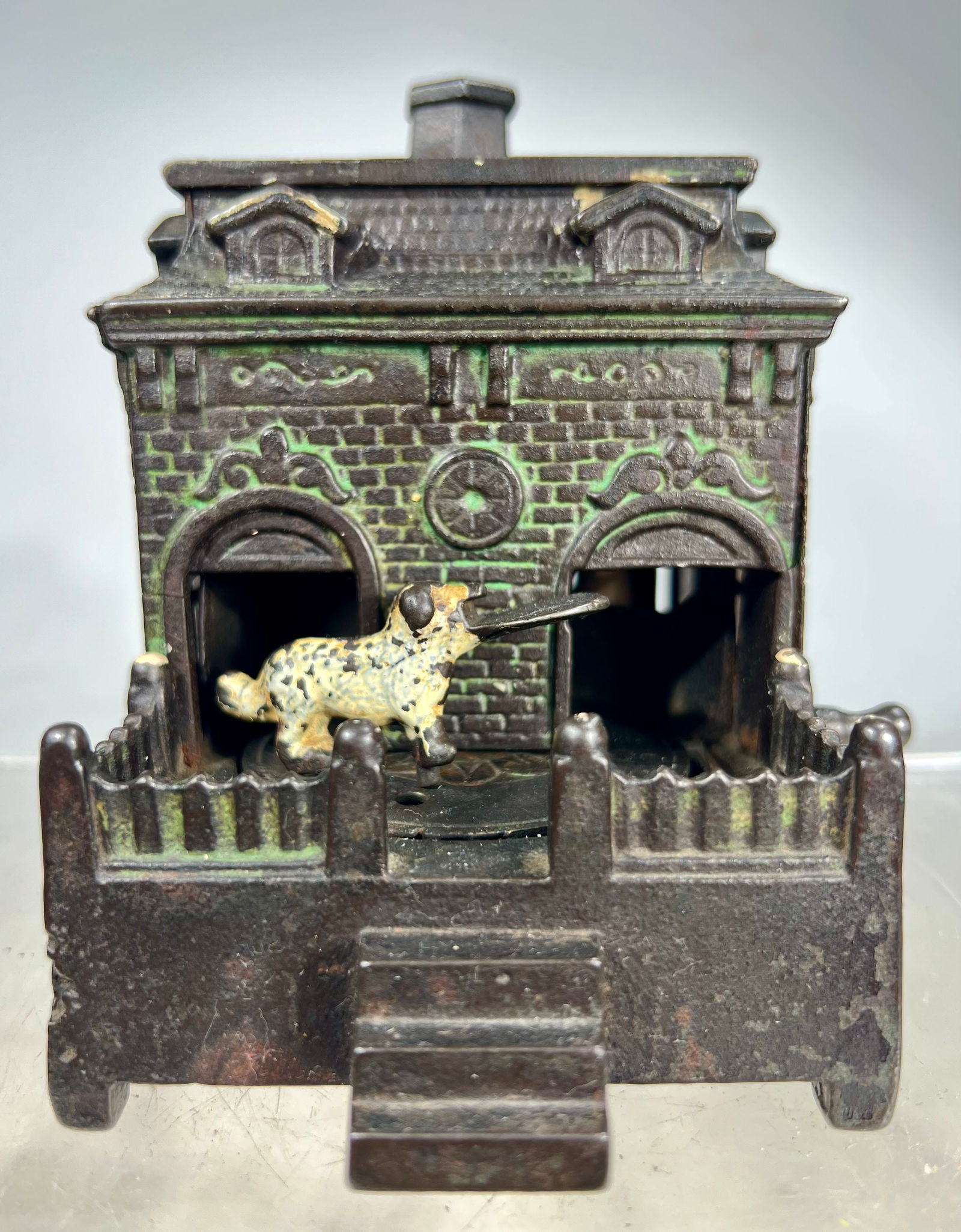 Dog on Turn Table Cast Iron Mechanical Bank (1 of 3)