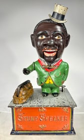 Stump Speaker Mechanical Bank Cast Iron