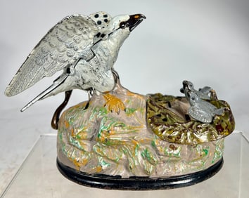 Eagle & Eaglets Cast Iron Mechanical Bank