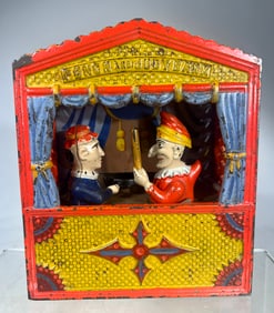 Punch & Judy Mechanical Bank Small Letters Version