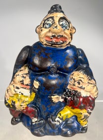 Mama Katzen Jammer Cast Iron Mechanical Bank - Scarce