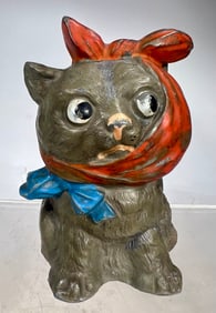 Cat with Toothache Spelter Bank