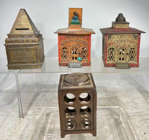 Four Cast Iron/Steel Banks