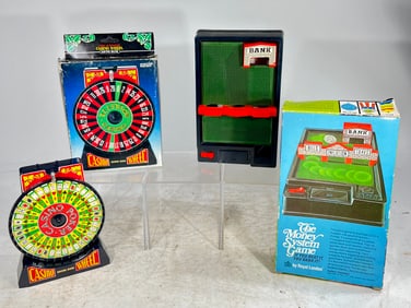 Two Plastic Modern Mechanical Banks