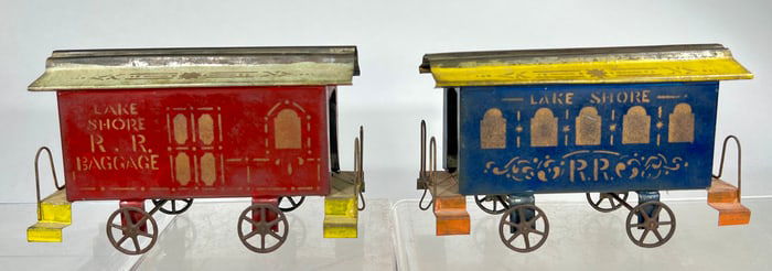 Two American Tin Train Cars