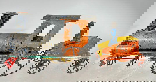 “America?? Clockwork Tin Train with Tender & Engineer