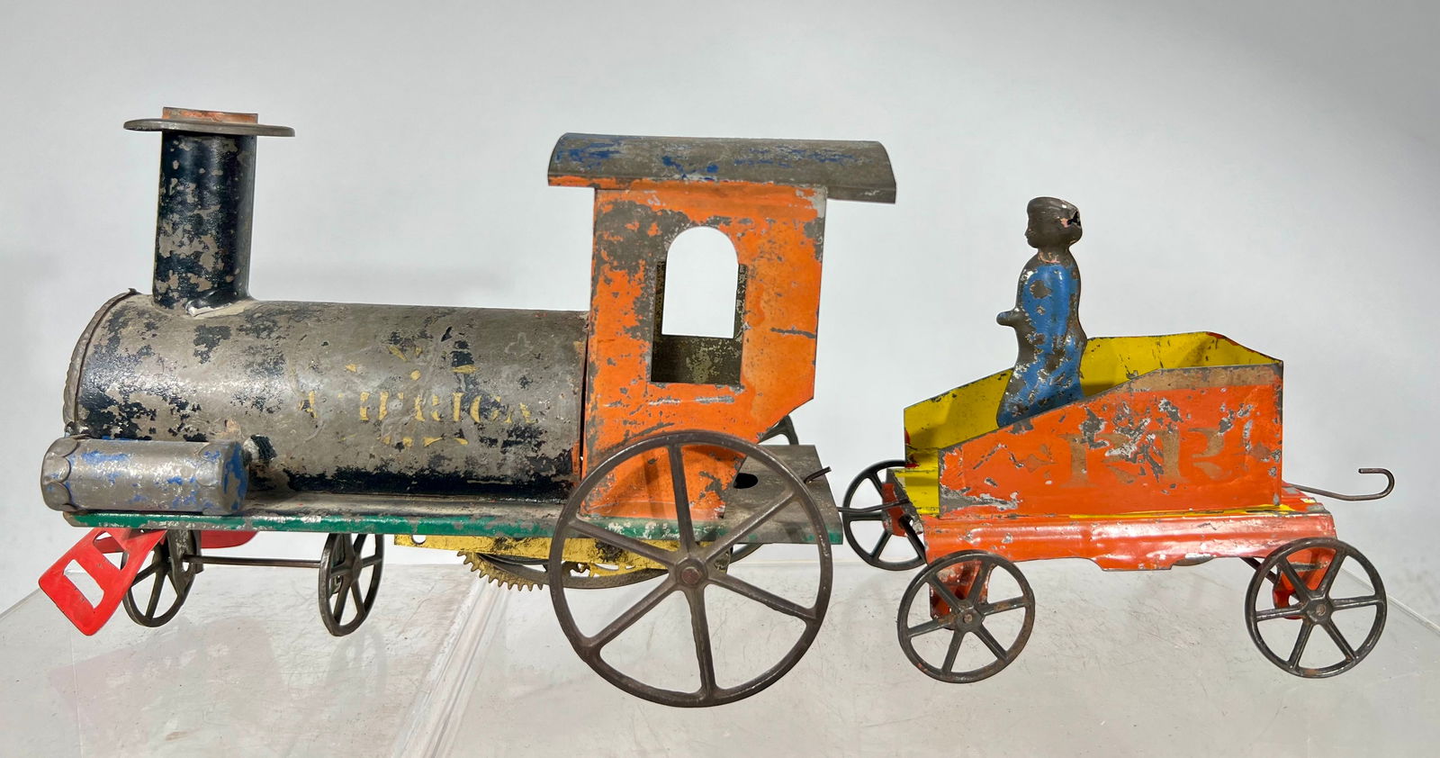 “America?? Clockwork Tin Train with Tender & Engineer (1 of 3)
