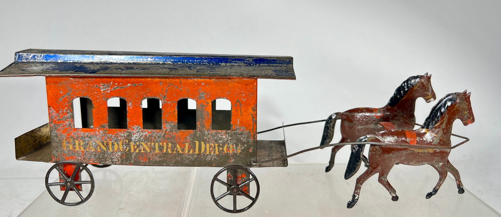 “ Grand Central Depot?? Tin Trolley: James Fallows Company Philadelphia 1890 - 15 ½” L x 4 ¾” T x 3 ?” D