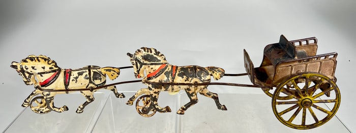 Tandem Horse Drawn Wagon - Rare