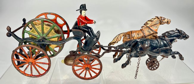 Two Horse Hose Reel Scarce Large Size