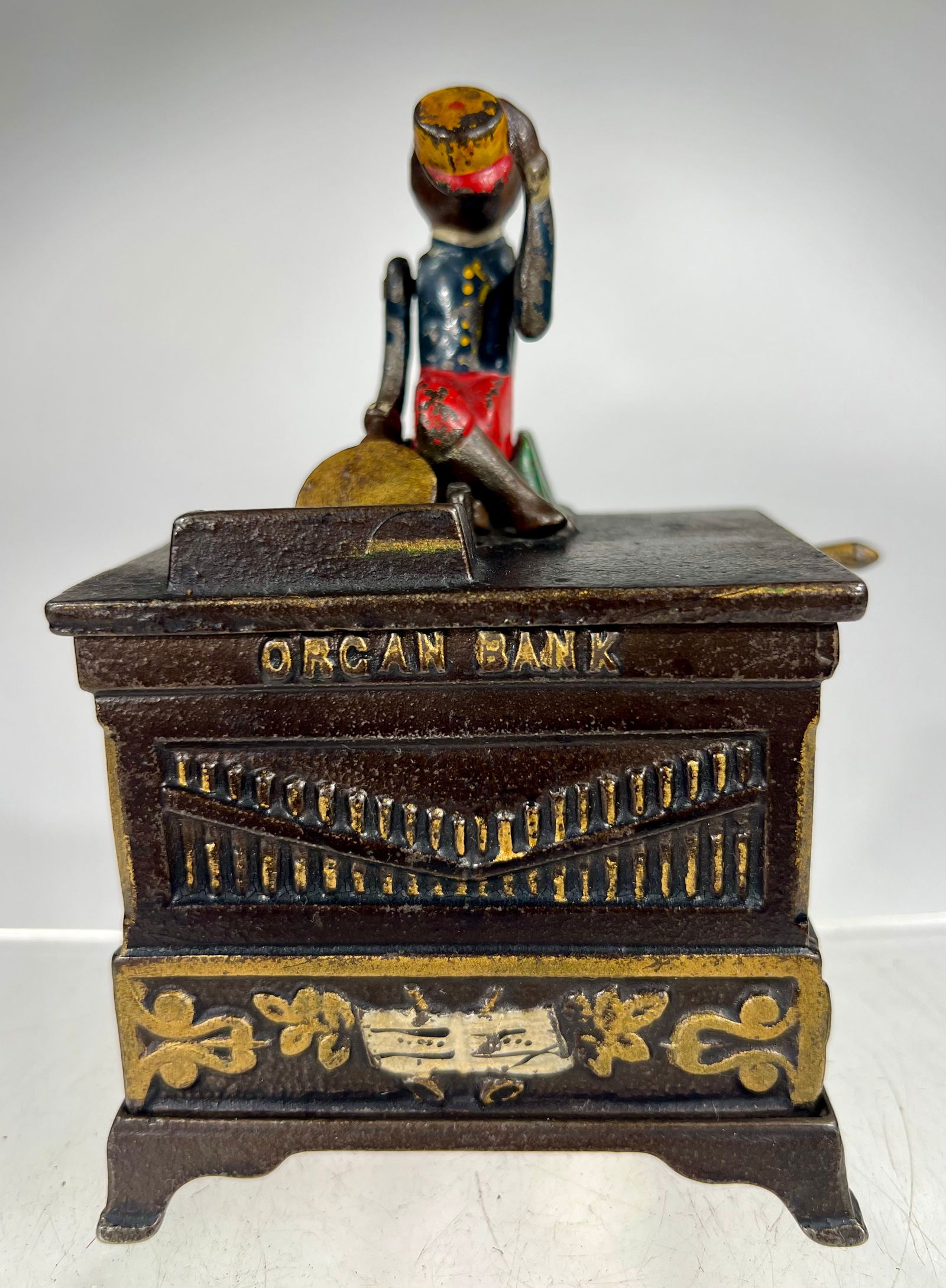 Medium Organ Cast Iron Bank: Kyser & Rex Philadelphia 1882 - 6 ¼” T x 4” W x 3” D