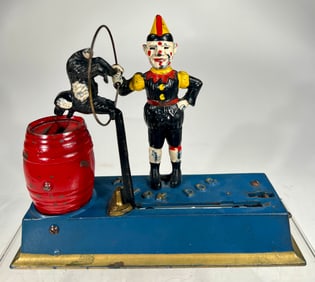 Trick Dog Solid Base Cast Iron Mechanical Bank
