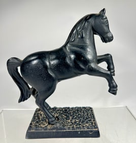 Rearing Horse on Pebble Base