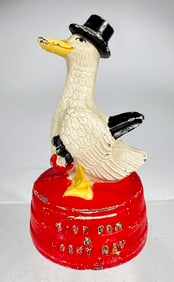 Save for a Rainy Day Duck Cast Iron Bank