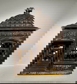 Home Saving Bank with Bear Cub Finial - Grey Iron Casting Co.