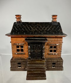 House with Basement Cast Iron Bank - Very Scarce