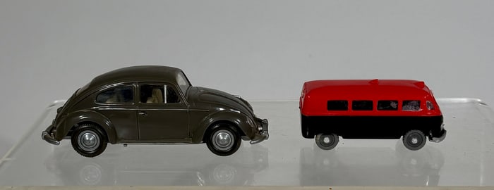 Two Plastic VW Autos Beetle/Ambulance Van