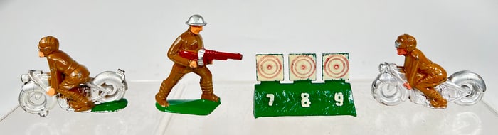 Dimestore Figures - 2 Motorcycles / Soldier / Target