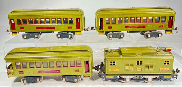 Lionel Standard Gauge #8E Passenger Set with Electric Engine - Olive Green Paint