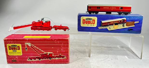 Hornby Dublo Train Cars - Royal Mail with Platform and Crane Car