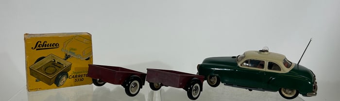 Schuco Alarm Car #5340 with #5330 Trailers - One Boxed