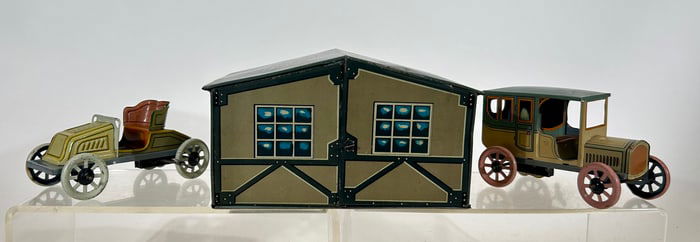 Two Car Garage with Windup Autos