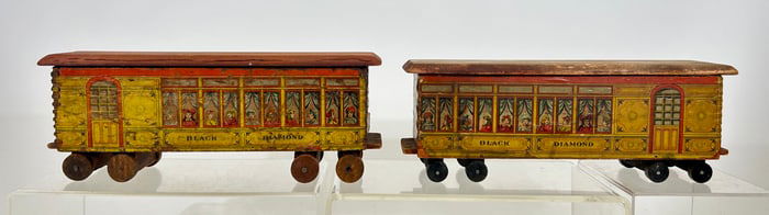 Two Paper Litho Train cars