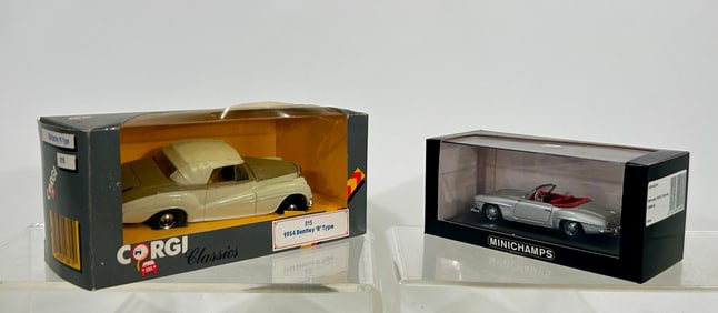 Two English Cars with Boxes - Minichamps / Corgi Classic