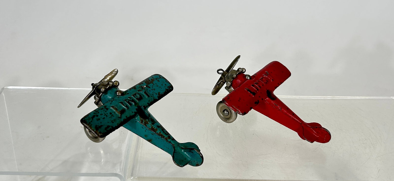 Two Lindy Airplanes: Hubley Mfg. Co. - Lancaster, PA. 1930 - 4 ½”L x 3 ¾”W x 1 ¾”T