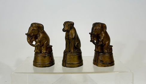 Three Animals on Tub Cast Iron Banks