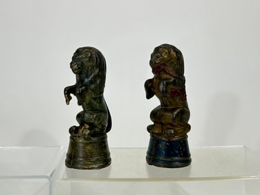 Two Lion on Tub Cast Iron Banks