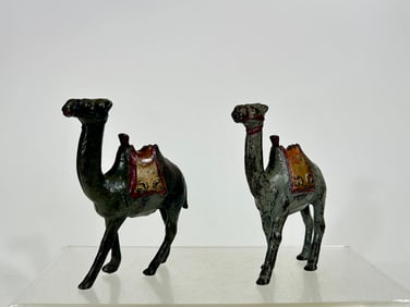 Two Small Painted Camel Banks