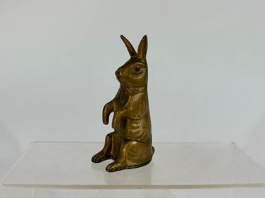 Begging Rabbit Cast Iron Bank