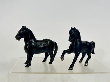 Two Horse Themed Cast Iron Banks