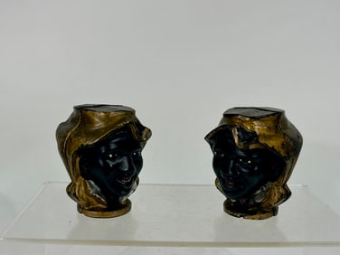 Two Young Two Faced Men Cast Iron Still Banks